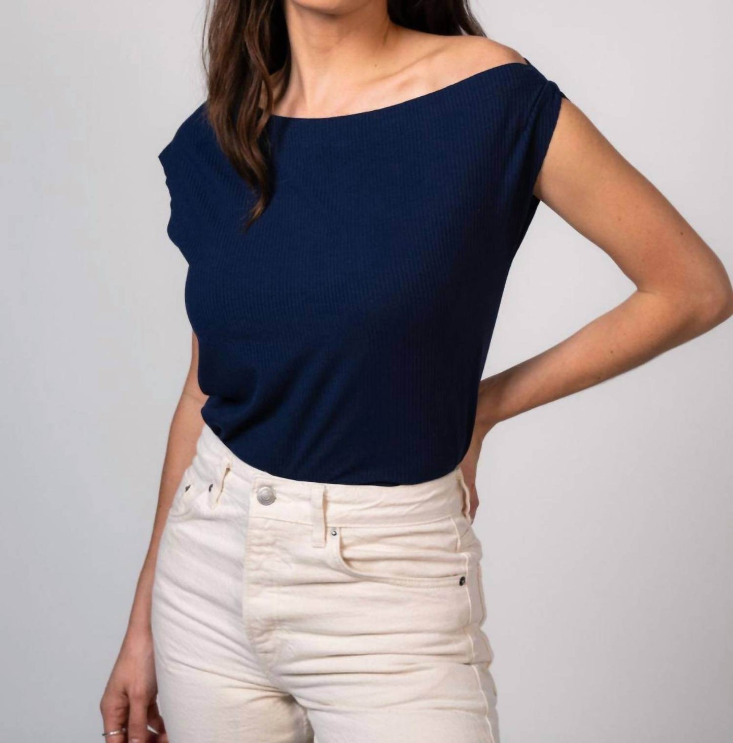 Sunday Ritual - Off-shoulder Ribbed Knit Top - Rack Hunt -