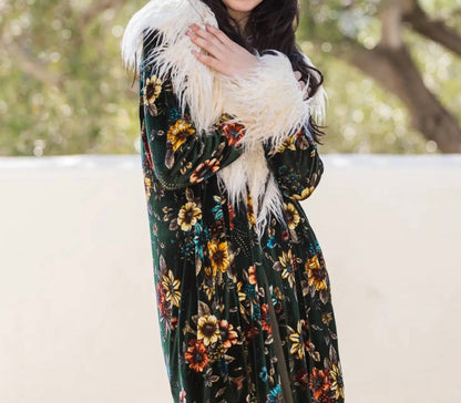 Penny Pine Blossom Faux Fur Jacket