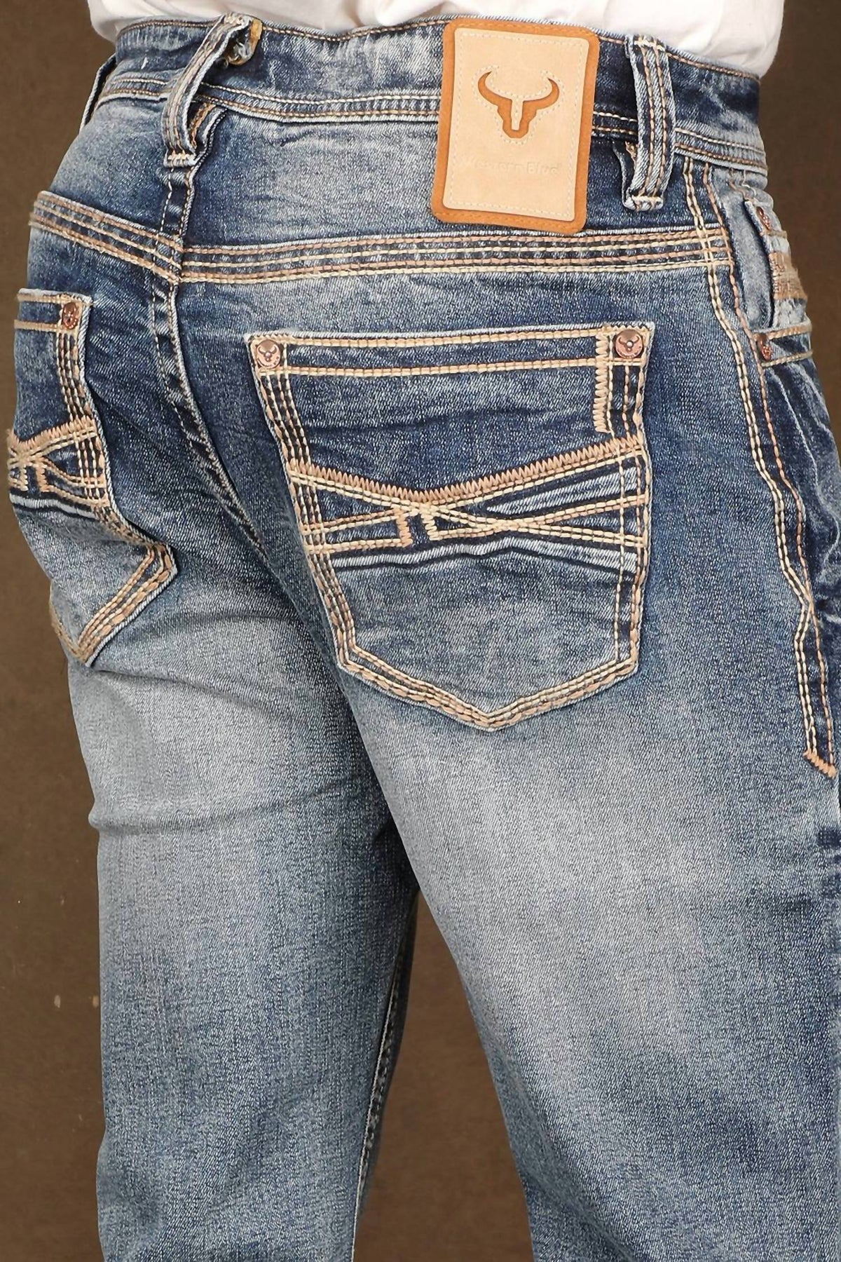 Embroidered Western Jeans