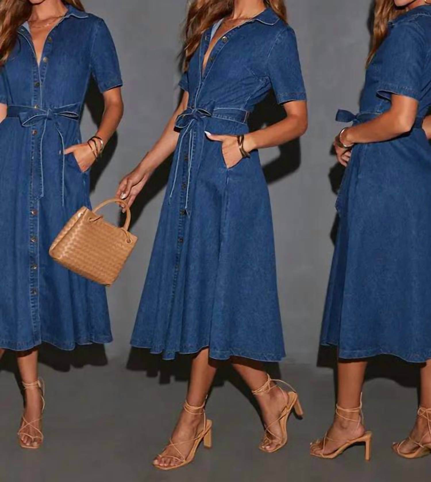 World Apparel - Vintage V-Neck Denim Dress - Rack Hunt