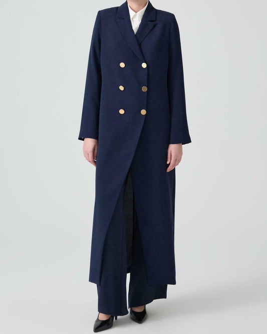 Long Crepe Trench Coat