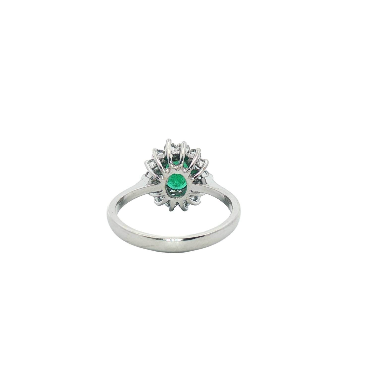 Normani - Women's Oval Emerald Ring With Diamond Halo - Rack Hunt -