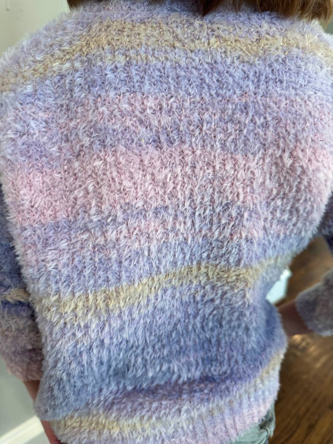 Plush Knit Sweater With Scarf