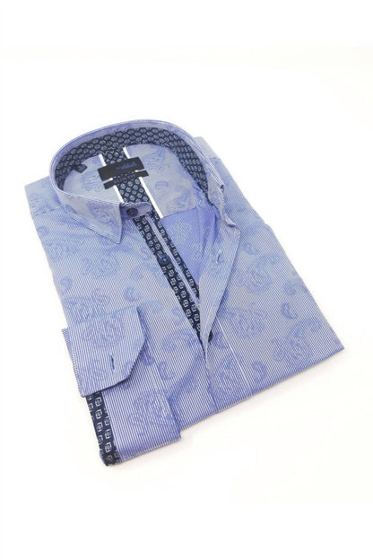 Paisley Jacquard Long Sleeve Button Down Shirt