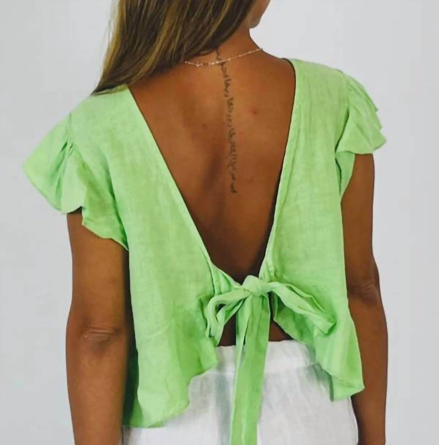 Linen & More - Flutter Linen Tie Top - Rack Hunt -