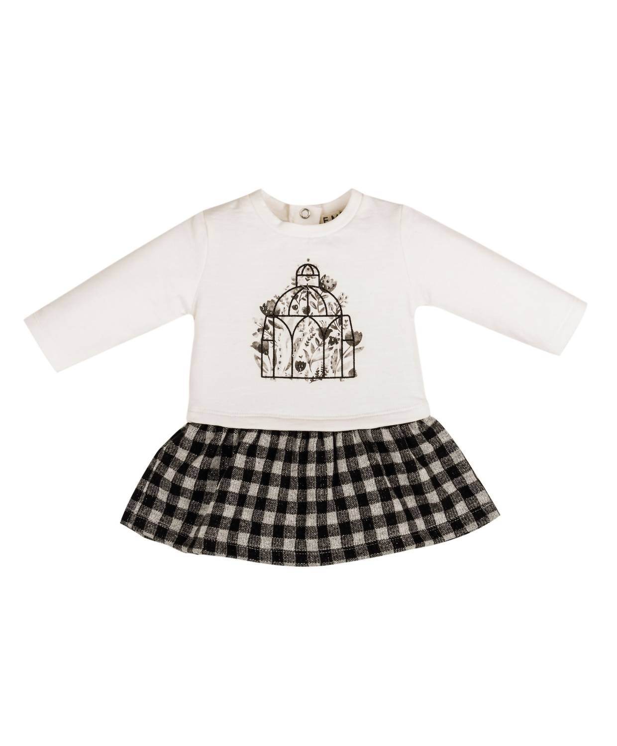 EMC - Floral Fleece & Gingham Knit Dress - Rack Hunt -