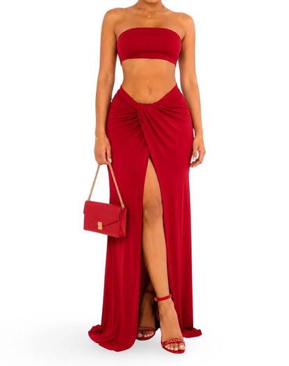 Lucky You - Matching Stretch Double Layered Maxi Skirt Set