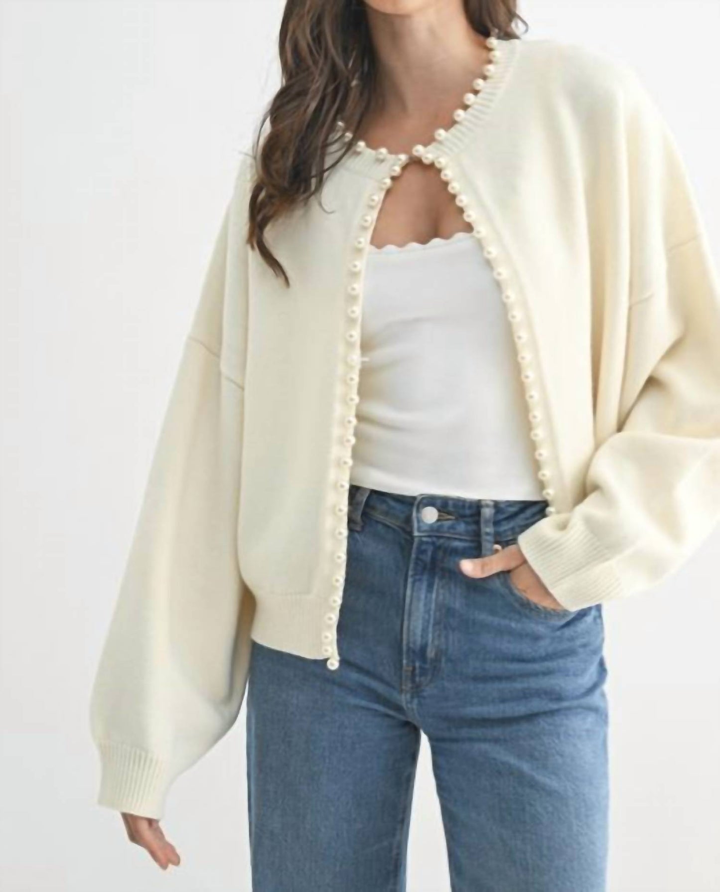 Pearl Trim Cardigan