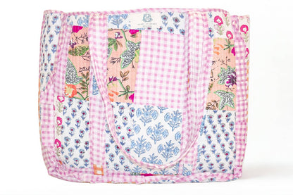 Women's Lila Chapelle Large Quilted Ruffle Tote Bag