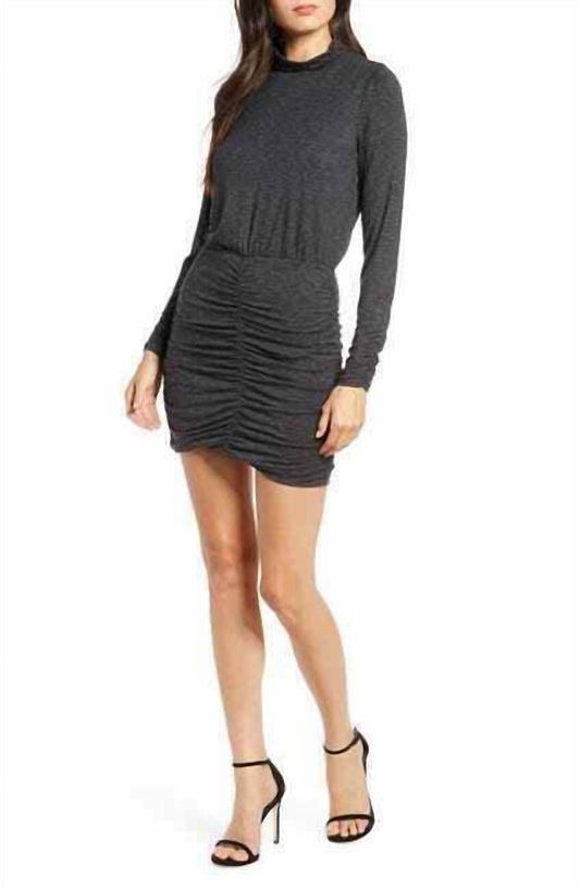 Ali & Jay - Ruched Long Sleeve Glitter Shimmer Mini Dress - Rack Hunt -