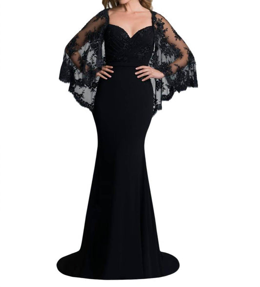 Saboroma - Floral Applique Mermaid Gown - Rack Hunt -