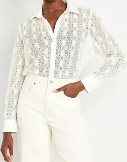 Lace Button-Down Shirt