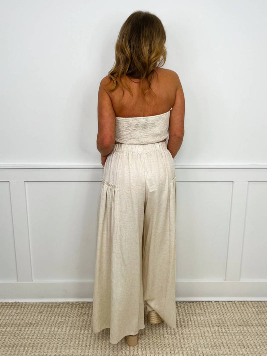 Tube Top And High-rise Wide Leg Set