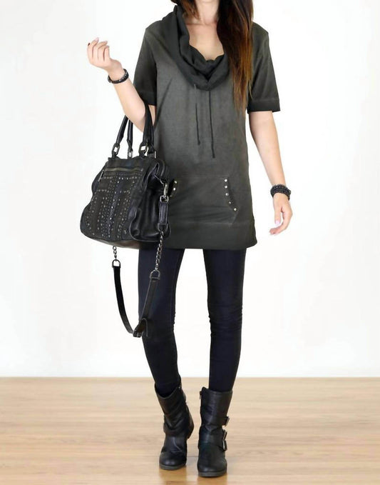 Tough Luv - Cotton Short Sleeve Cowl Neck Tunic Top - Rack Hunt