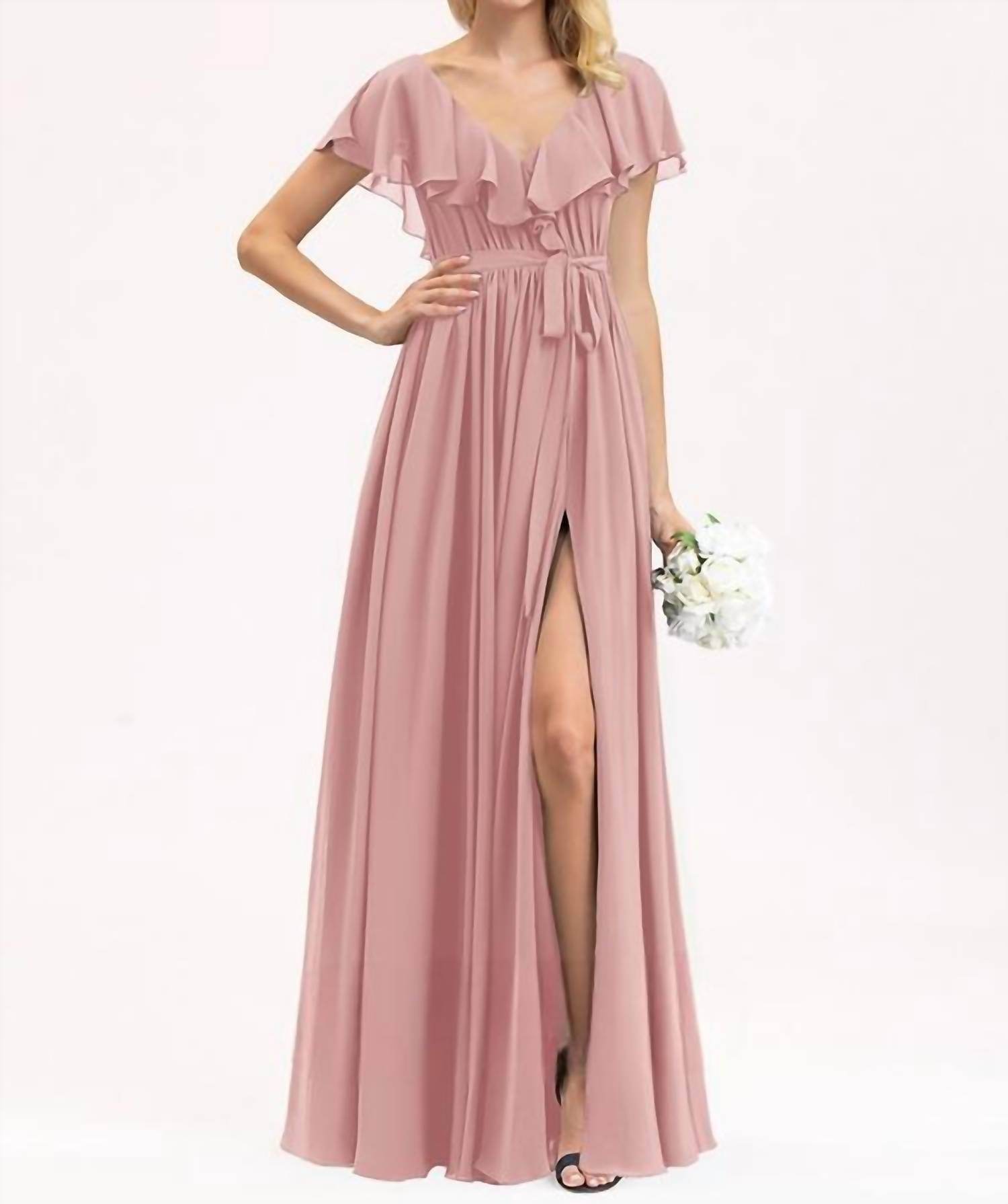 JJ's House - A-line Vneck Bridesmaid Dress - Rack Hunt -