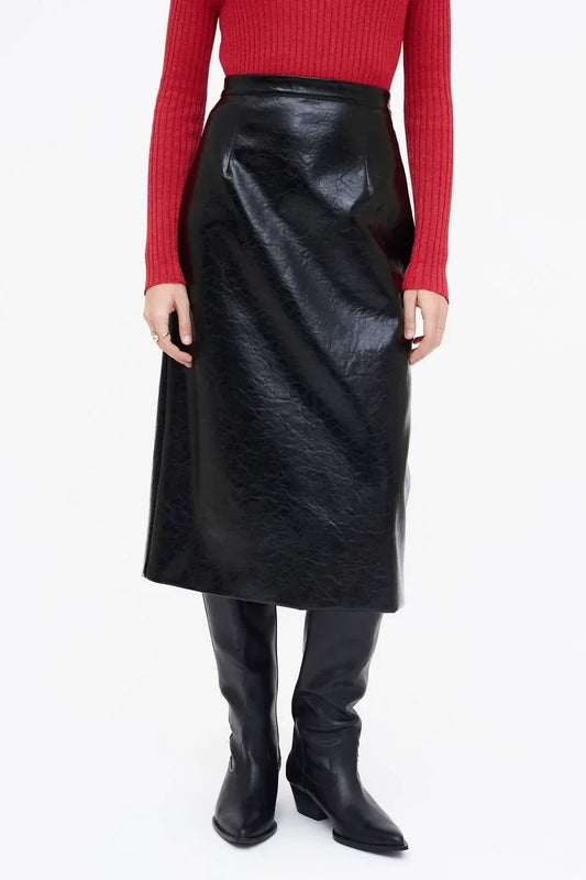 WILD PONY - Faux Leather Midi Skirt - Rack Hunt
