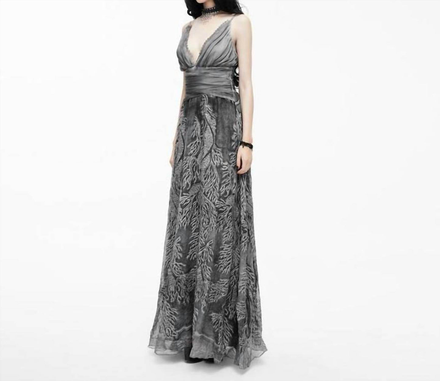 Eva Lady - Gothic V-neck Maxi Dress - Rack Hunt -
