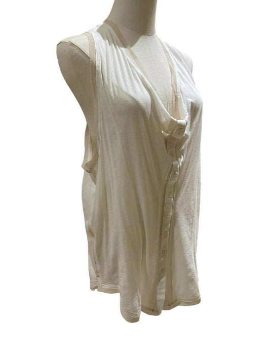 MM Couture - Women's Cotton Oversized Slouch Chiffon Trim Tank Top - Rack Hunt -