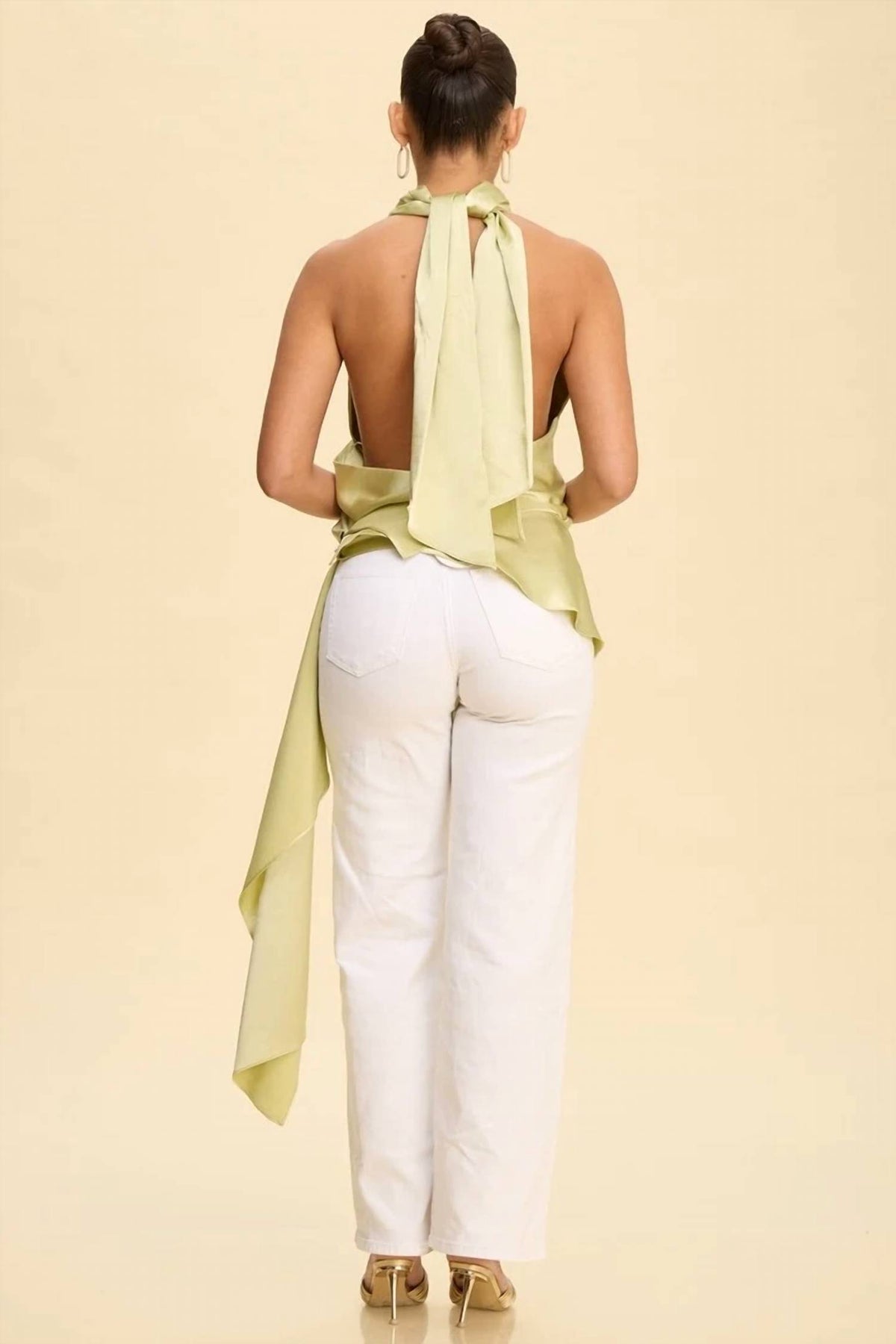 Halter Uneven Hemline Tunic Top