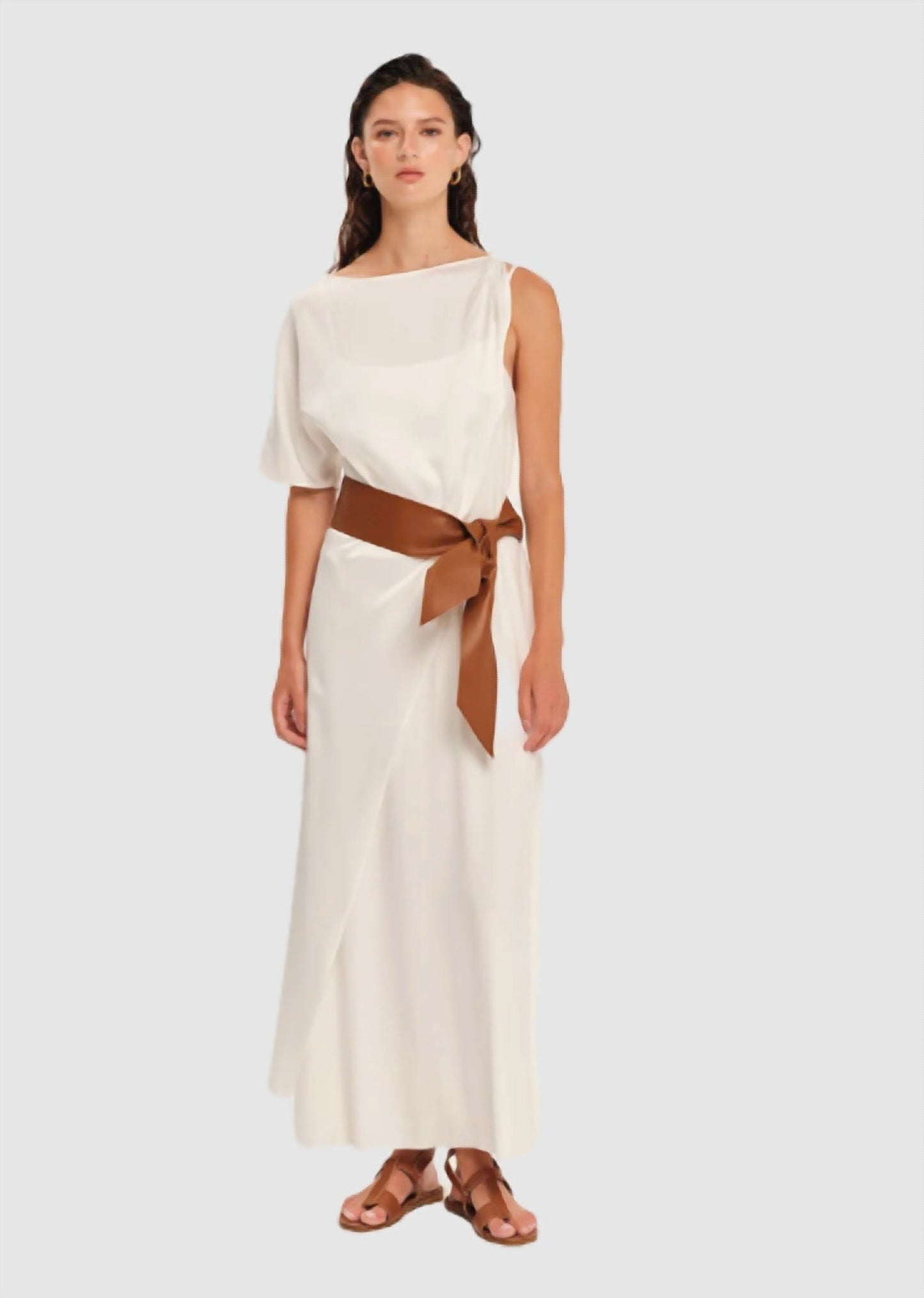 Leather Wide Tie Belt