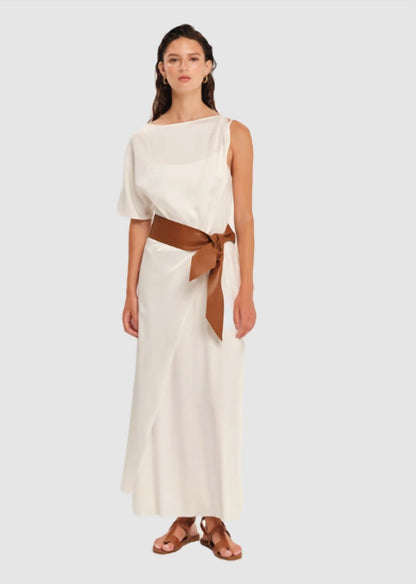 Leather Wide Tie Belt