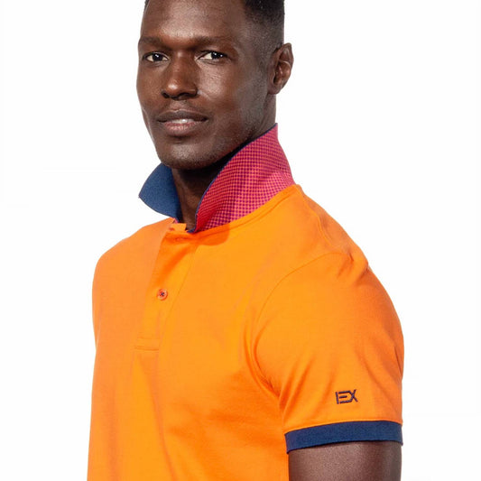 Double Sided Grid Print Collar Polo