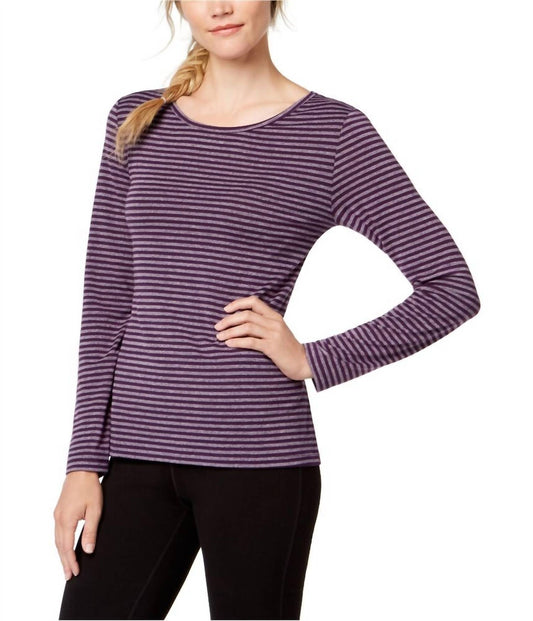 Striped Cutout Back Long Sleeve T-shirt