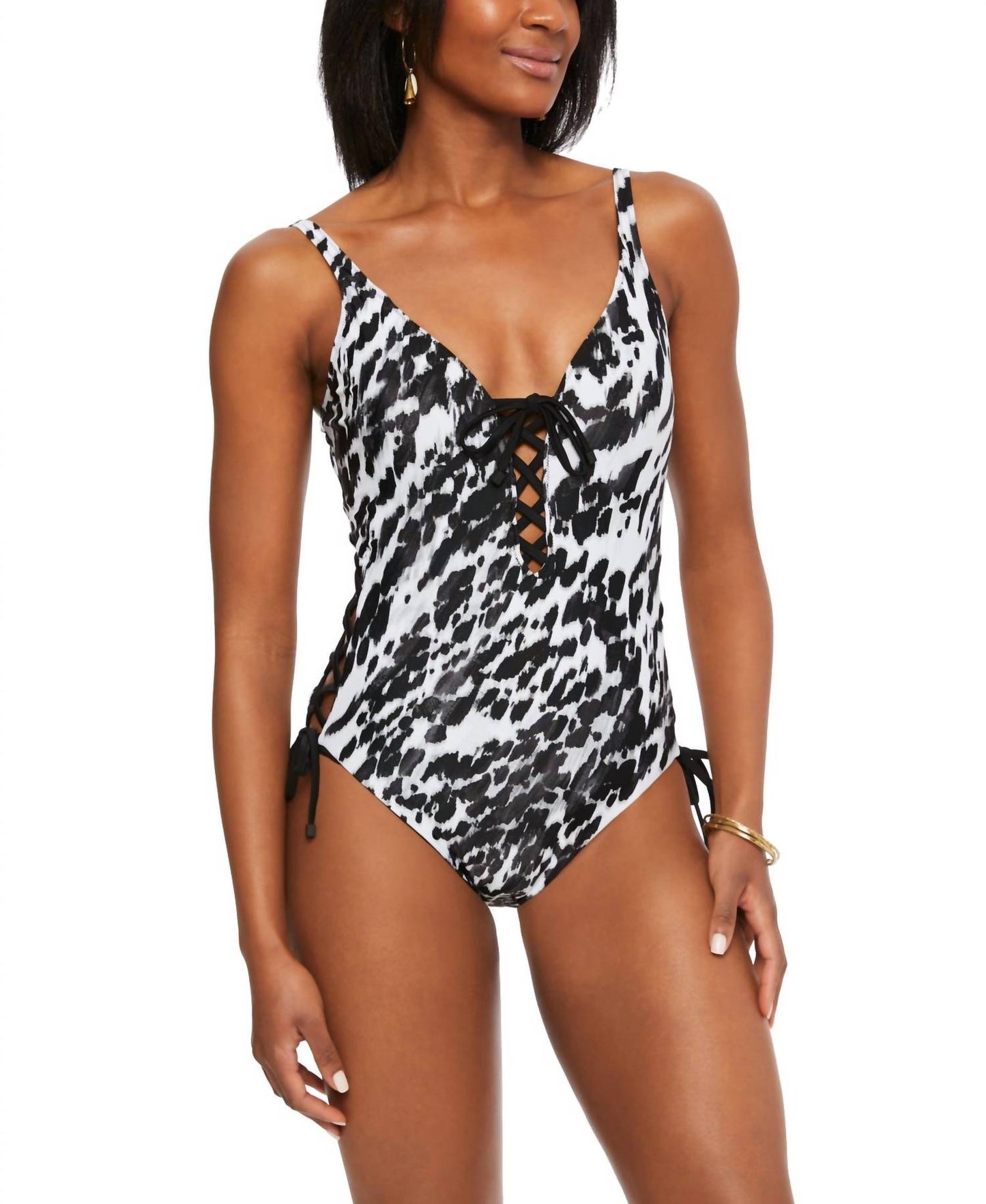 Heat Wave Lace-Up One-Piece Swimsuit