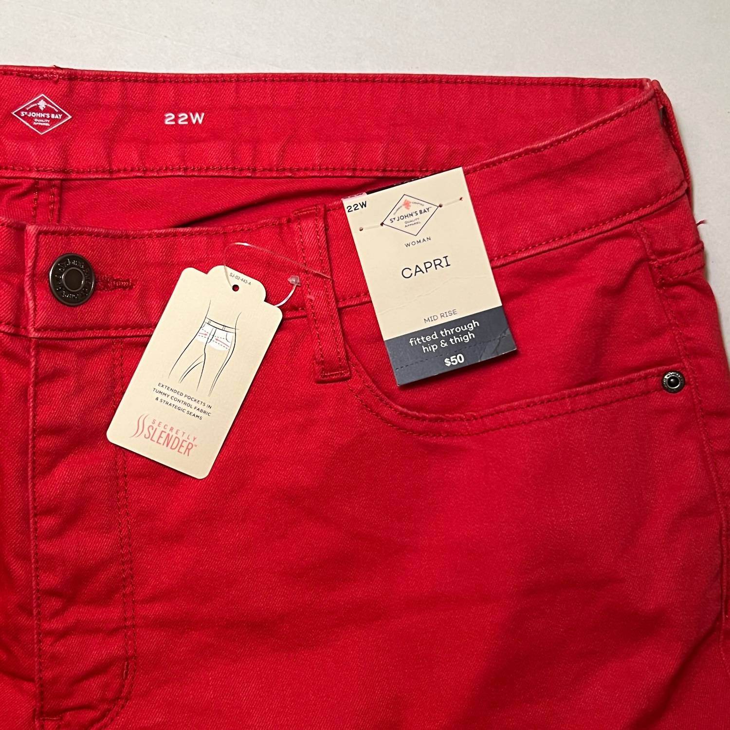 St. John's Bay - Women's Mid-rise Secretly Slender Capri Pants - Rack Hunt -