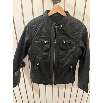 Women's Genuine Diamond Leather Jacket