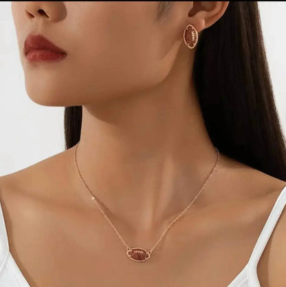 Kate Tuesday - Women's Football Earring And Necklace Set - Rack Hunt