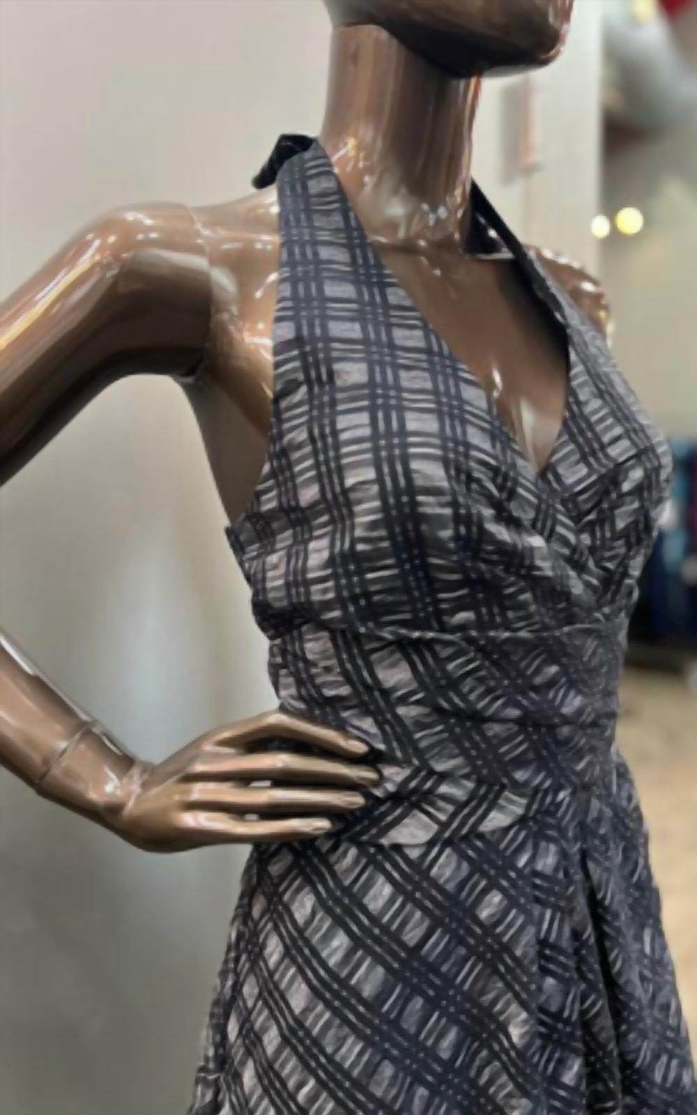 Donna Ricco - Taffeta Plaid Halter Cocktail Dress - Rack Hunt