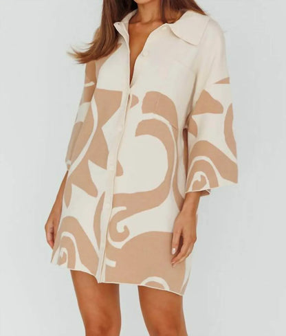 Moda Borboleta - Button Up Knit Shirt Dress - Rack Hunt