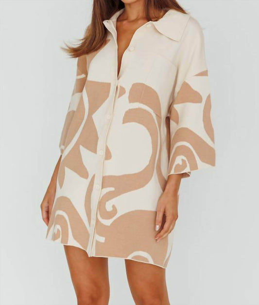 Moda Borboleta - Button Up Knit Shirt Dress - Rack Hunt -