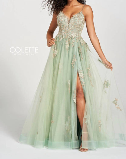 Tulle Ball Gown With Slit