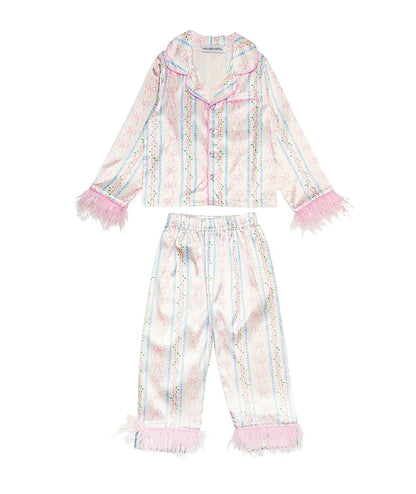 Girls All Tied Up Long Feather Silky Set