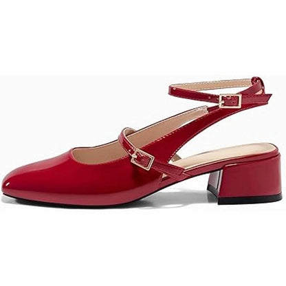 Women's Mary Jane Chunky Low Heel Shoes