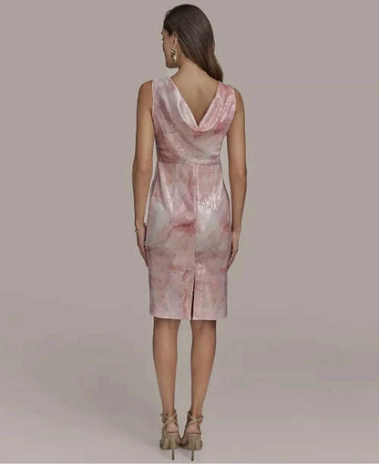 Printed Sequin Sleeveless Sheath Dress
