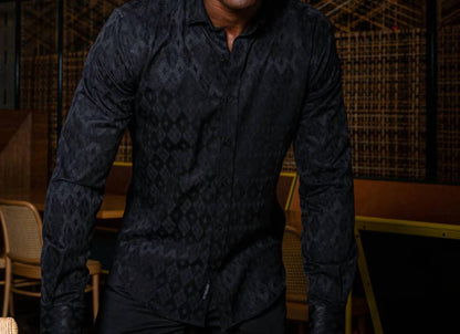 Men's Argyle Jacquard Button Down Shirt
