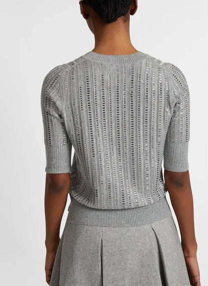 Baguette Crystals Cashmere Viscose Top