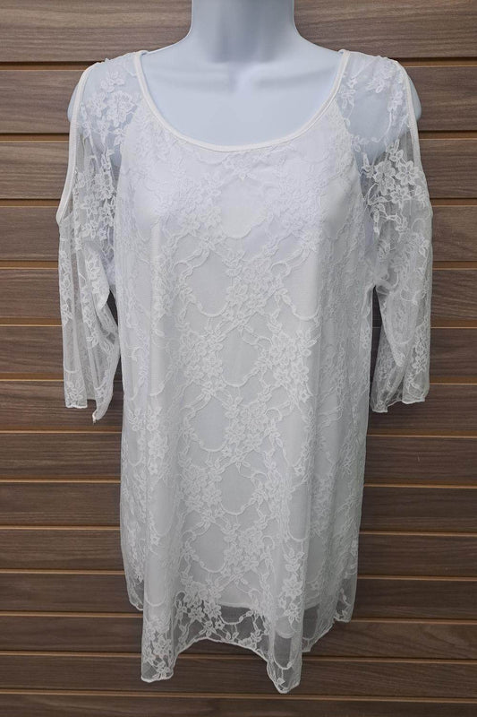 Brittany Black - Women's Lace Cold Shoulder Pull Over Inside Bodice Cover - Rack Hunt -