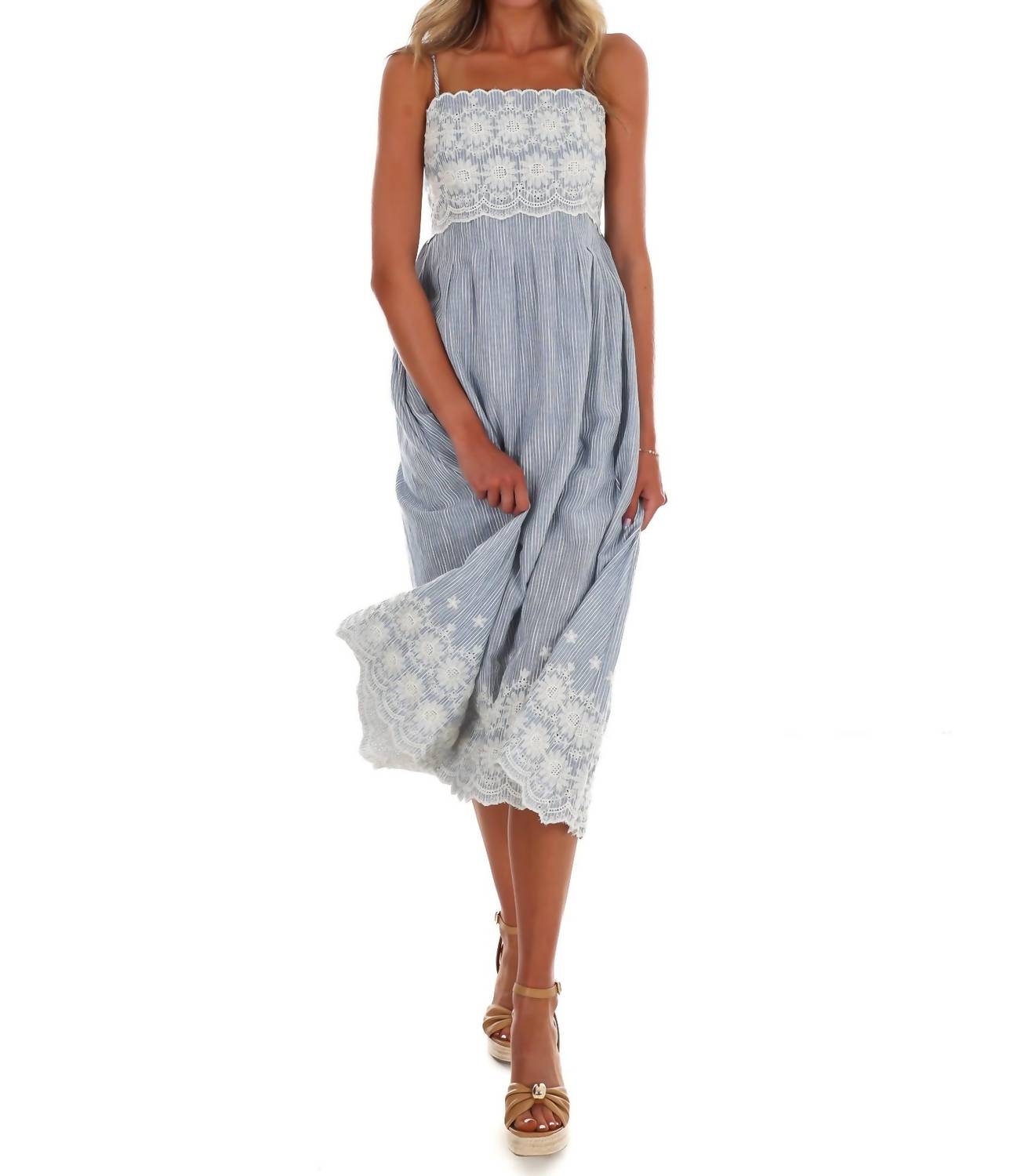 Coastal Daydream Lace Midi Dress