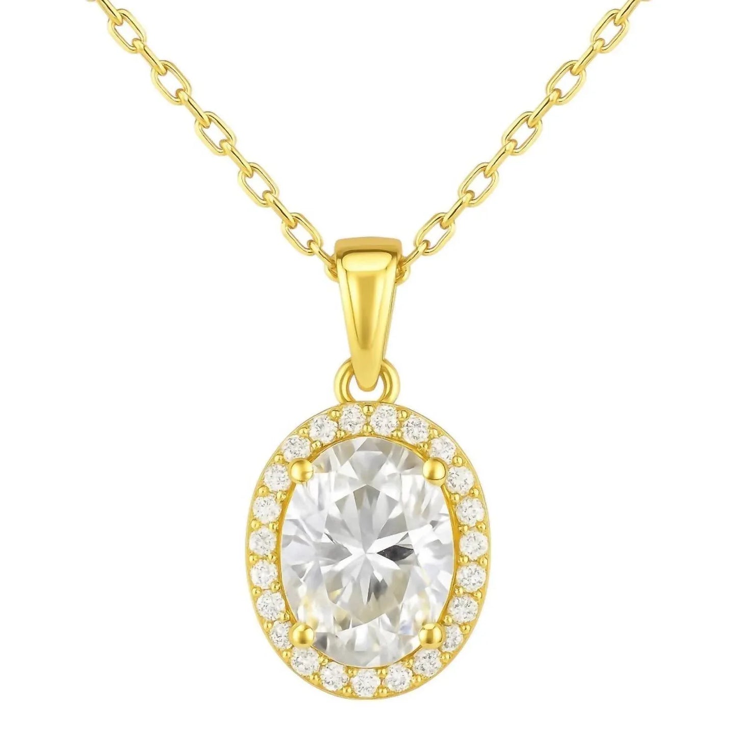 Allyanna Gifts - Women's Oval Moissanite With Halo Necklace - Rack Hunt