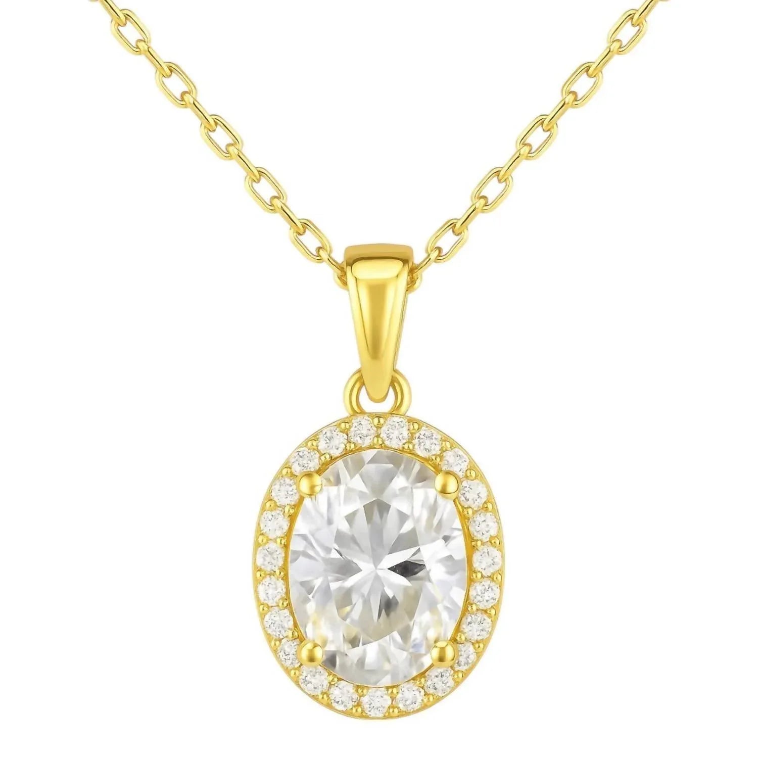 Allyanna Gifts - Women's Oval Moissanite With Halo Necklace - Rack Hunt