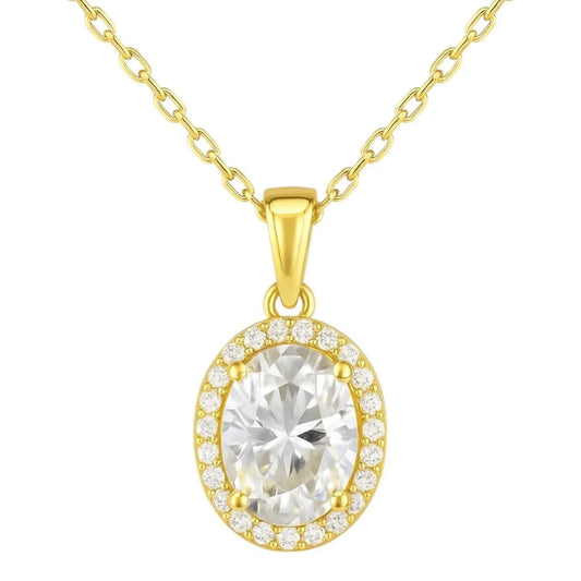 Allyanna Gifts - Women's Oval Moissanite With Halo Necklace - Rack Hunt