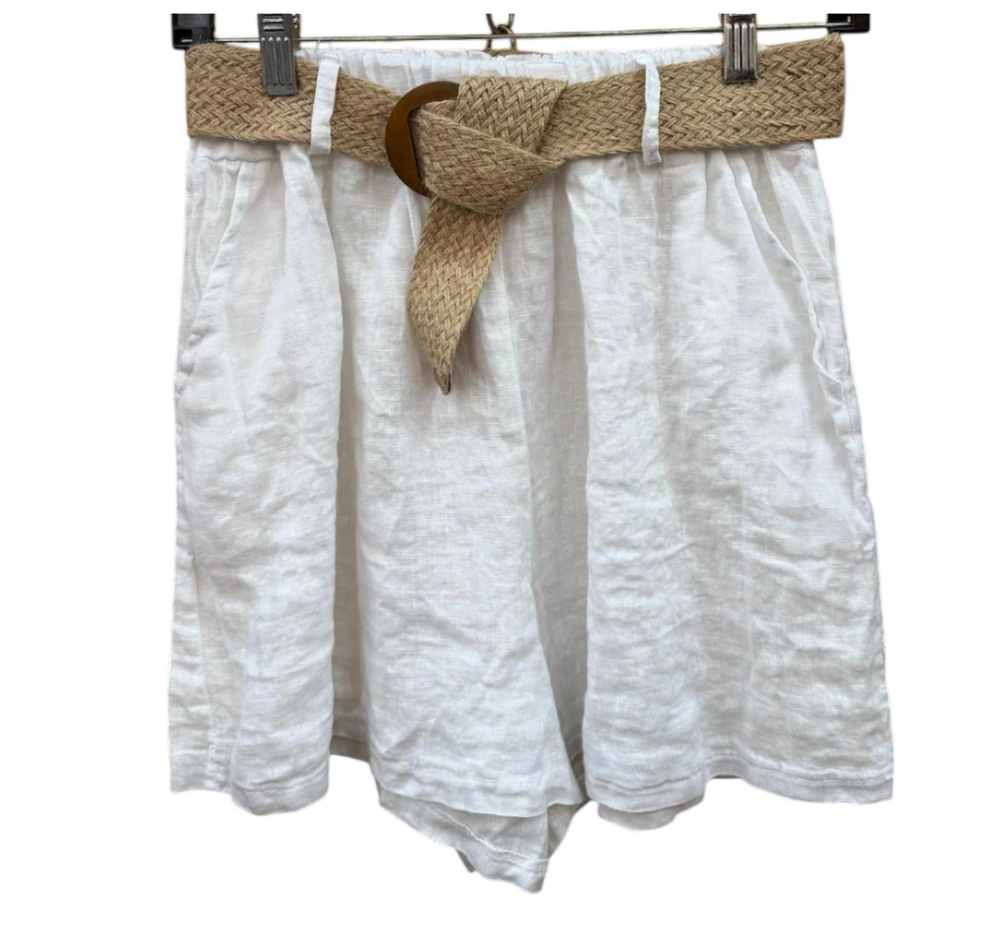 Women's Italian Linen Shorts With Belt