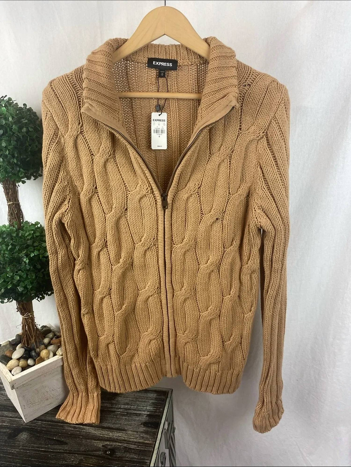 Cable Knit Button Up Cardigan