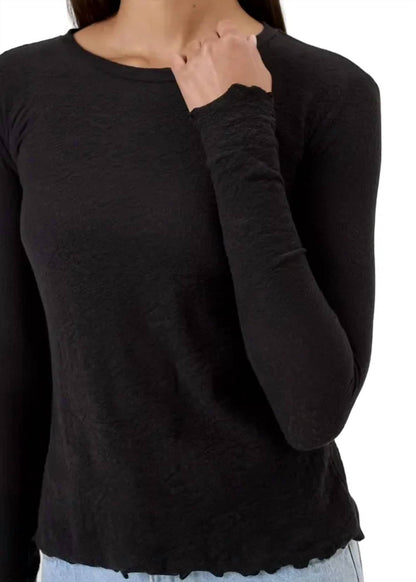 Cotton Jacquard Long Sleeve Tee