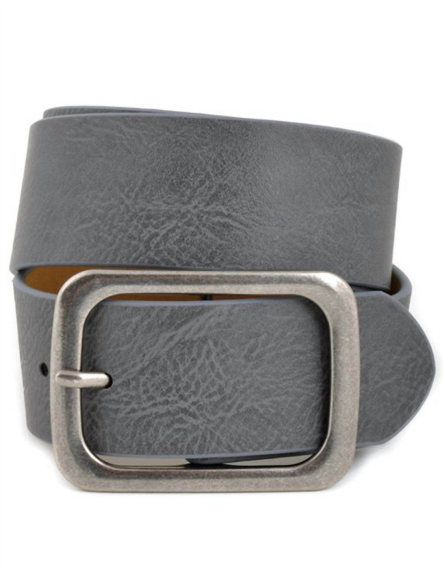 Anzell - Women's Square Buckle Leatherette Belt - Rack Hunt -