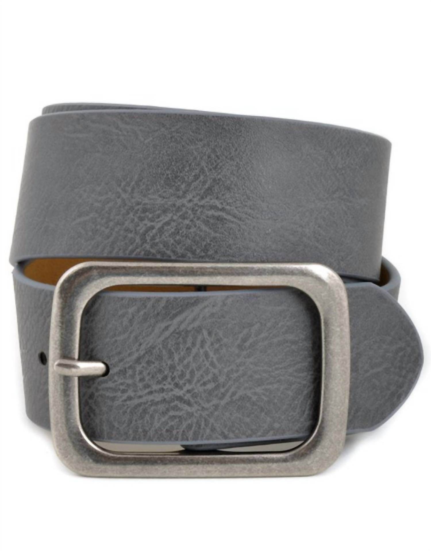 Anzell - Women's Square Buckle Leatherette Belt - Rack Hunt -